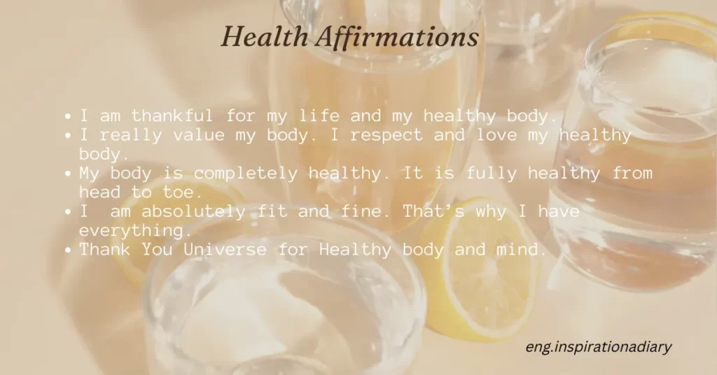 Affirmations For Good Health