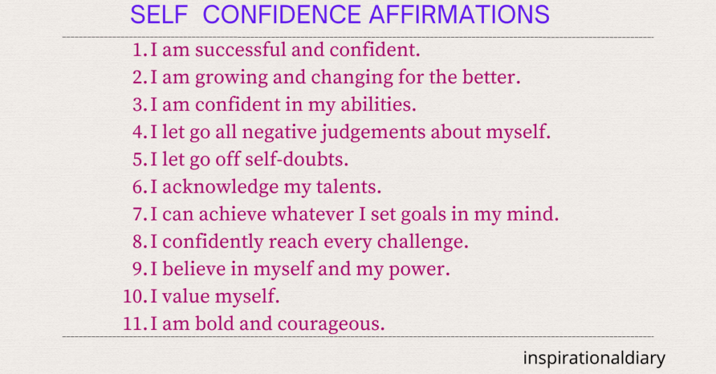 Self Confidence affirmations